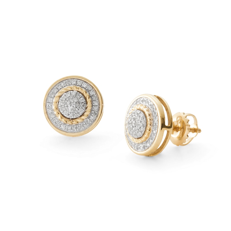 1/8 CT. T.W. Composite Diamond Rope Frame Stud Earrings in 10K Gold