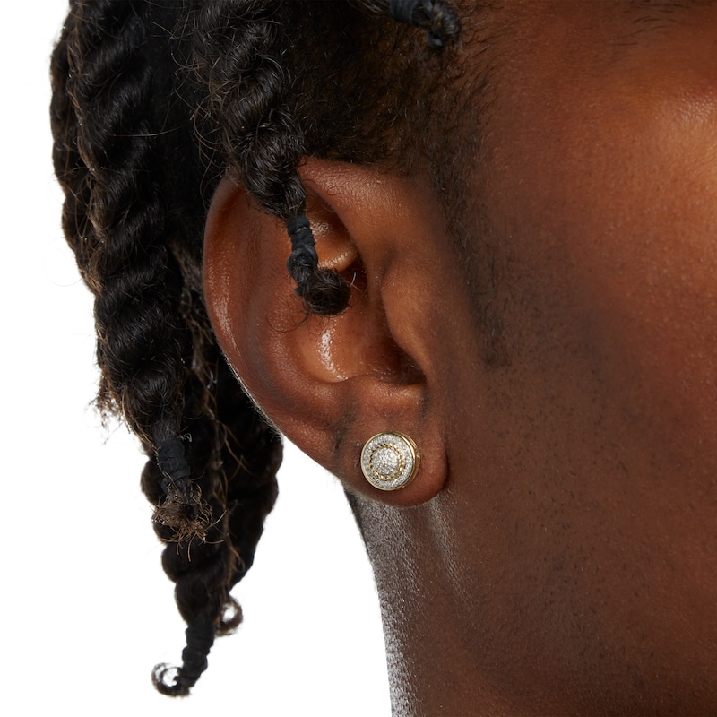 1/8 CT. T.W. Composite Diamond Rope Frame Stud Earrings in 10K Gold