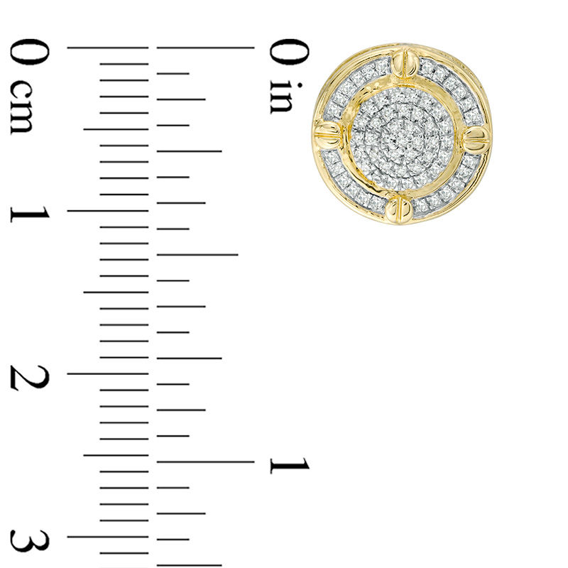 Main Image 2 of 1/6 CT. T.W. Composite Diamond Quad Screw Stud Earrings in 10K Gold