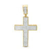 Thumbnail Image 1 of 1/10 CT. T.W. Diamond Cross Necklace Charm in Sterling Silver with 14K Gold Plate