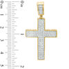 Thumbnail Image 2 of 1/10 CT. T.W. Diamond Cross Necklace Charm in Sterling Silver with 14K Gold Plate
