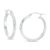 Multi-Finish Laurel Tube Hoop Earrings in Sterling Silver