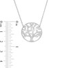 Thumbnail Image 1 of Cubic Zirconia Tree of Life Circle Necklace in Sterling Silver