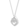 Thumbnail Image 0 of Cubic Zirconia Graduated Double Heart Outline Drop Pendant in Sterling Silver