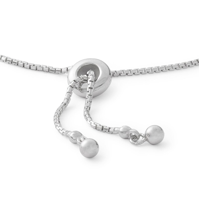 Main Image 2 of Cubic Zirconia Cross Bolo Bracelet in Sterling Silver - 8"
