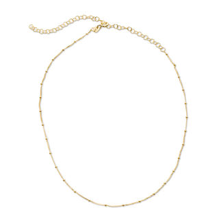 Made in Italy Diamond-Cut Bead Station Choker Necklace in 10K Gold - 16"