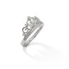 Lab-Created Opal and White Sapphire Heart Crown Vintage-Style Ring in Sterling Silver - Size 8