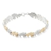 Thumbnail Image 0 of Alternating Crystal Elephant Stampato Bracelet in 10K Gold Bonded Sterling Silver - 7.25"