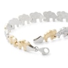 Thumbnail Image 1 of Alternating Crystal Elephant Stampato Bracelet in 10K Gold Bonded Sterling Silver - 7.25"