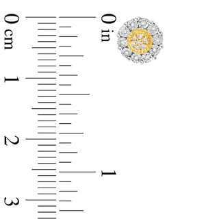 1/ CT. T.W. Composite Diamond Flower Stud Earrings in 10K Gold