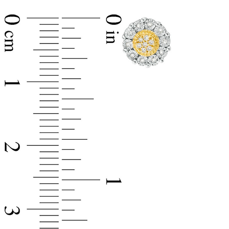 1/ CT. T.W. Composite Diamond Flower Stud Earrings in 10K Gold