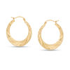 Thumbnail Image 0 of 30mm Textured Twist Hoop Earrings in 10K Stamp Hollow Gold