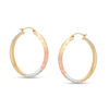 Thumbnail Image 1 of 35mm Diamond-Cut Hoop Earrings in 10K Tri-Tone Gold