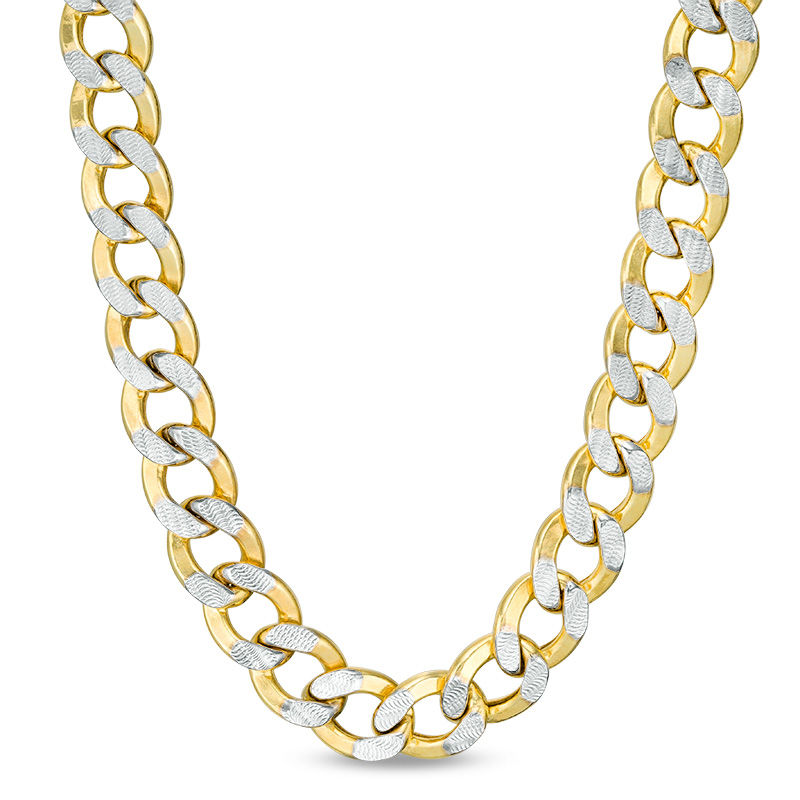 180 Gauge Diamond-Cut Curb Chain Necklace in 10K Gold - 24"