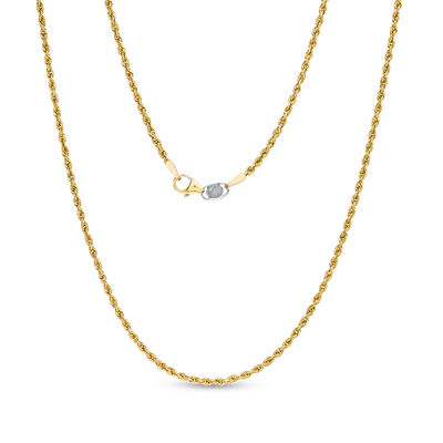 Gauge Rope Chain Necklace in 10K Gold Bonded Sterling Silver