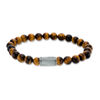 Thumbnail Image 1 of 8mm Tiger's Eye Bead Bracelet with Sterling Silver Closure - 8.5"