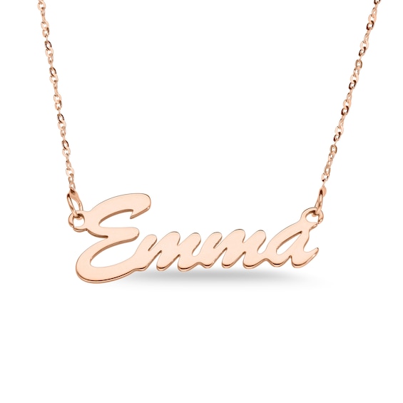Script Name Necklace in 10K Rose Gold (1 Line)