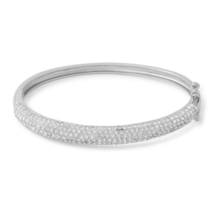 Child's Sterling Silver Crystal Bangle - 5.5"