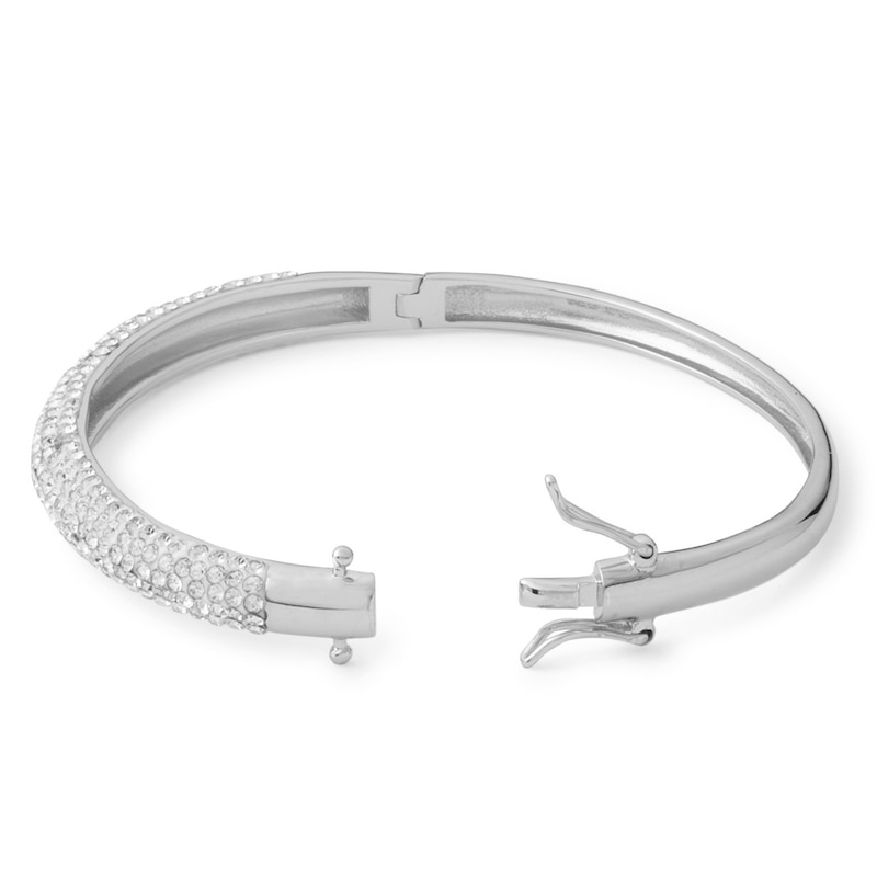 Child's Crystal Bangle in Solid Sterling Silver - 5.5"