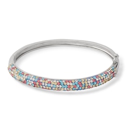Child's Multi-Color Crystal Bangle in Sterling Silver - 5.5&quot;