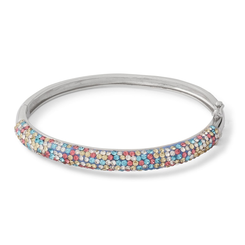 Child's Multi-Color Crystal Bangle in Sterling Silver - 5.5