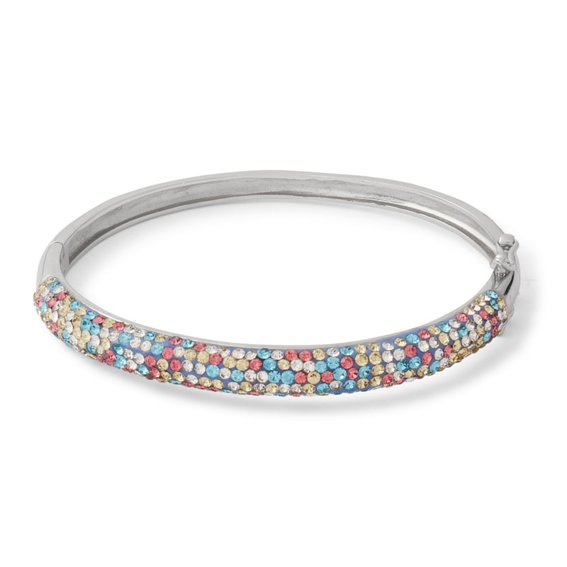 Main Image 1 of Child's Sterling Silver Multi-Color Crystal Bangle - 5.5"