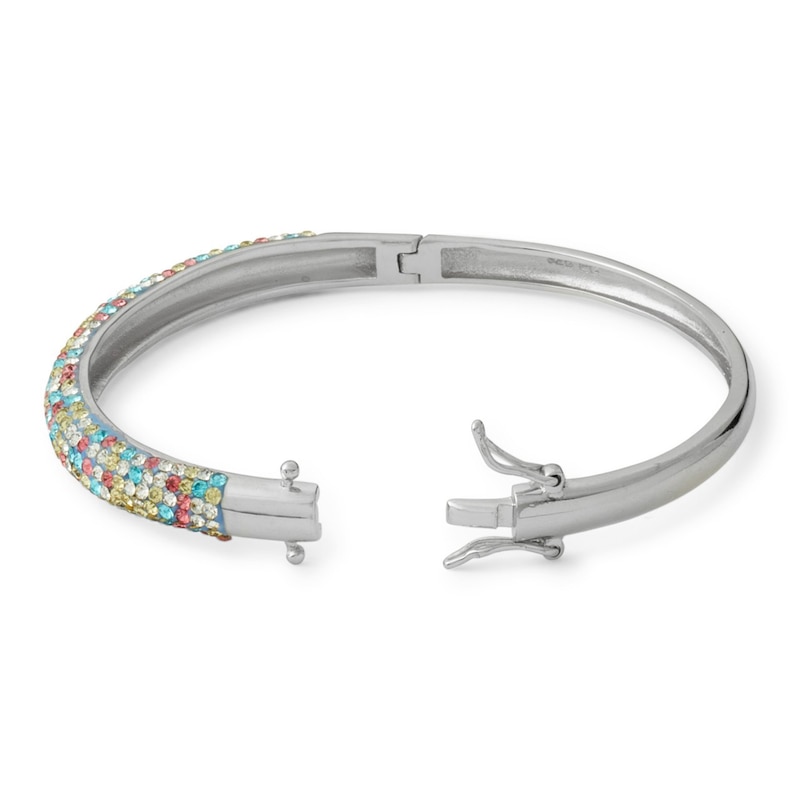 Main Image 2 of Child's Sterling Silver Multi-Color Crystal Bangle - 5.5"