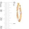 Thumbnail Image 3 of 25mm Diamond-Cut Hoop Earrings in 10K Stamp Hollow Tri-Tone Gold