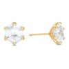 Thumbnail Image 1 of 8mm Hexagonal Cubic Zirconia Solitaire Stud Earrings in 10K Gold