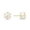 Thumbnail Image 1 of 6mm Cubic Zirconia Square Cage Stud Earrings in 10K Gold