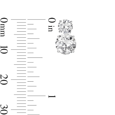 Cubic Zirconia Duo Drop Earrings in 10K White Gold