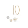 Thumbnail Image 1 of 14K Gold CZ Solitaire Studs and Hoop Set
