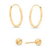 Thumbnail Image 0 of Polished Ball and Hoop Earrings Set in 14K Gold