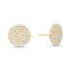 Cubic Zirconia Circle Stud Earrings in 10K Gold