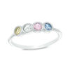 Child's Multi-Color Cubic Zirconia Four Stone Ring in Sterling Silver - Size 3