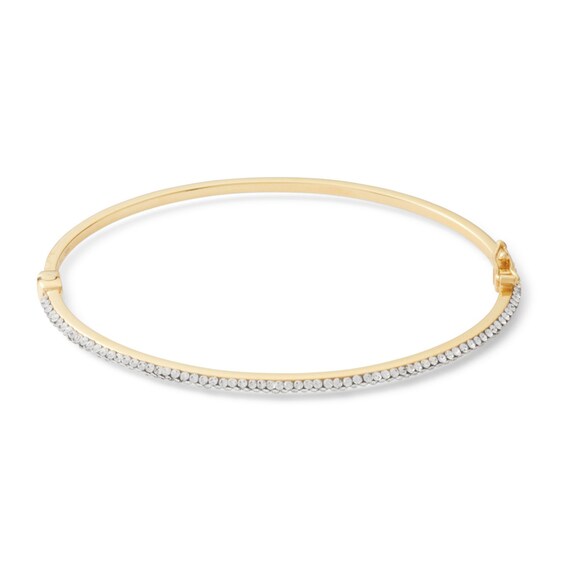 Made in Italy Crystal Bangle in 10K Gold Bonded Sterling Silver