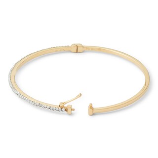 Made in Italy Crystal Bangle in 10K Gold Bonded Sterling Silver