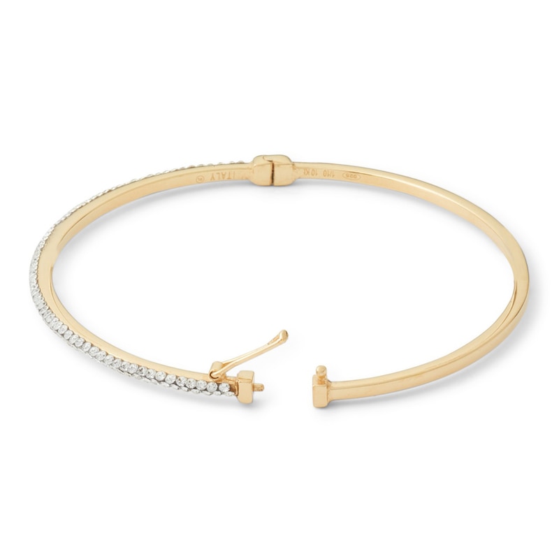 Main Image 2 of Made in Italy Crystal Bangle in 10K Gold Bonded Sterling Silver