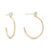Cubic Zirconia Half Hoop Earrings in 10K Gold