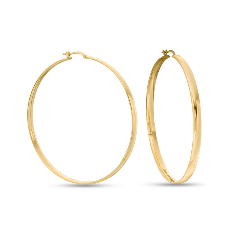 10K Gold Bonded Sterling Silver 60mm Hoops - Made in Italy