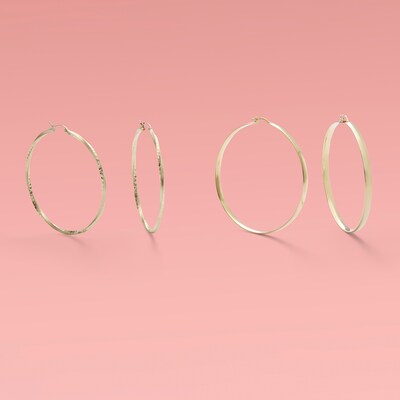 10K Gold Bonded Hoops Made in Italy