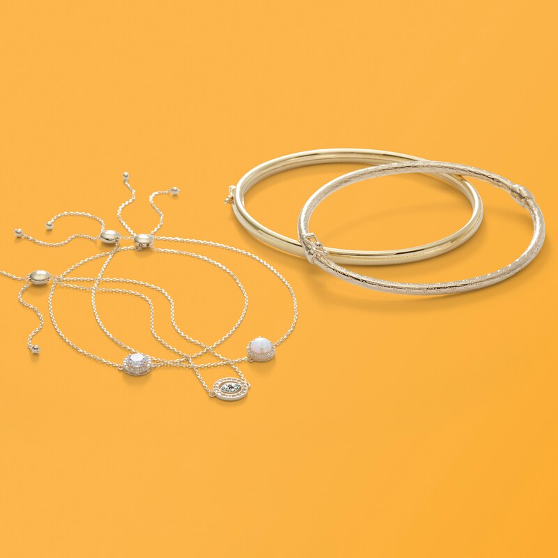 Main Image 2 of 4mm Bangle in 10K Gold Bonded Sterling Silver - 7.5"