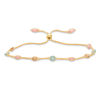 Thumbnail Image 1 of Made in Italy Multi-Color Cubic Zirconia within Mesh Bolo Bracelet in 10K Gold - 10"