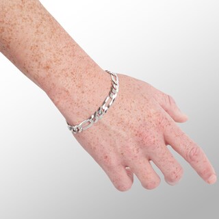 Made in Italy 200 Gauge Figaro Chain Bracelet in Solid Sterling Silver - 8.5"