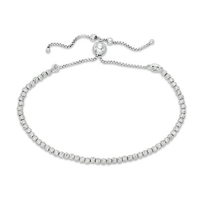 Made in Italy 2.5mm Diamond-Cut Beaded Bolo Bracelet in Sterling Silver - 9"