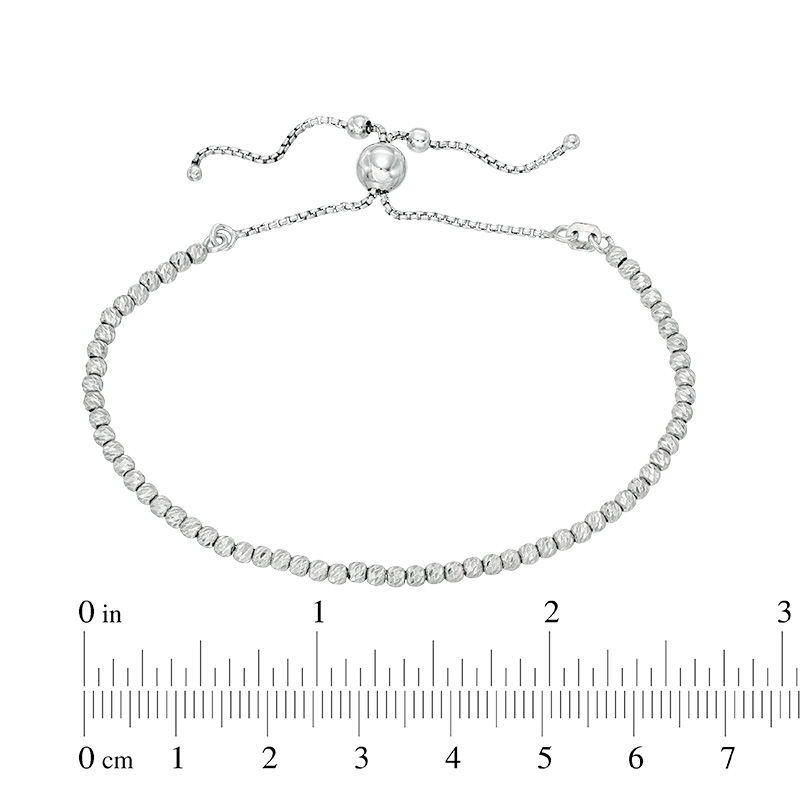Main Image 2 of Made in Italy 2.5mm Diamond-Cut Beaded Bolo Bracelet in Sterling Silver - 9"