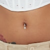 Thumbnail Image 3 of 10K Solid Gold CZ Teardrop Dangle Belly Button Ring - 14G 3/8"