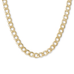 Made in Italy 150 Gauge Air-Solid Curb Chain Necklace in 10K Hollow Gold - 30&quot;