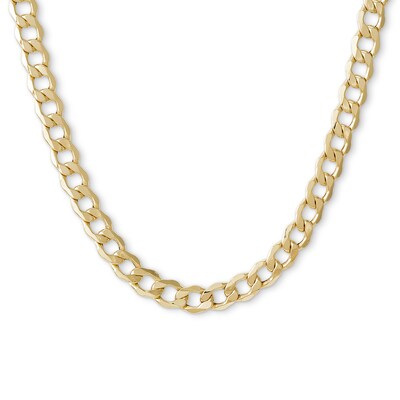 10K Hollow Gold Air-Solid Curb Chain - 30"