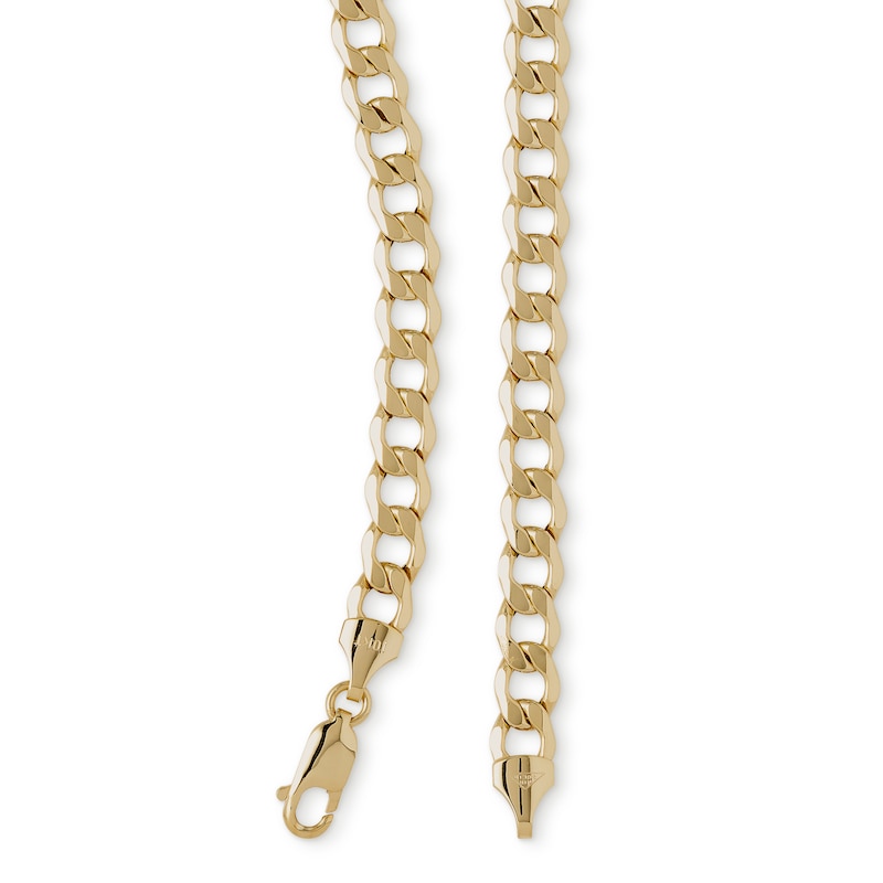 10K Hollow Gold Air-Solid Curb Chain Made in Italy - 30"
